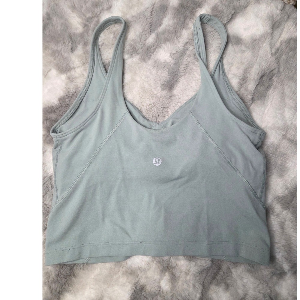 Lululemon Align Tank Top Size 6 Sage Cropped Yoga Cami Built-in Bra